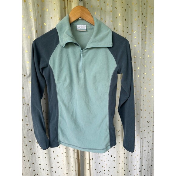 Columbia Women's Color Block Fleece Quarter Zip Pullover Long Sleeve Jacket XS - Picture 2 of 7